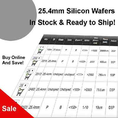 25.4mm silicon substrate