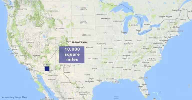 square miles needed to power the united states with solar silicon wafer panels