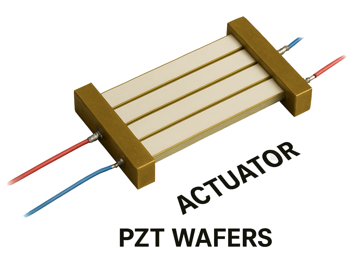 pzt deposited wafer between top and bottom electrode to be used for transducers (sensors and actuators