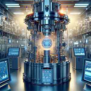 Here is the image illustrating the process of silicon carbide epitaxy in a high-tech laboratory setting.