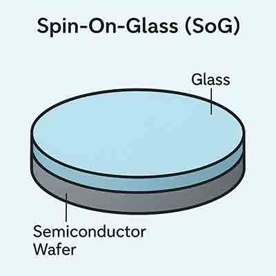 chematic illustration of Spin-On-Glass (SoG) layer on a semiconductor wafer